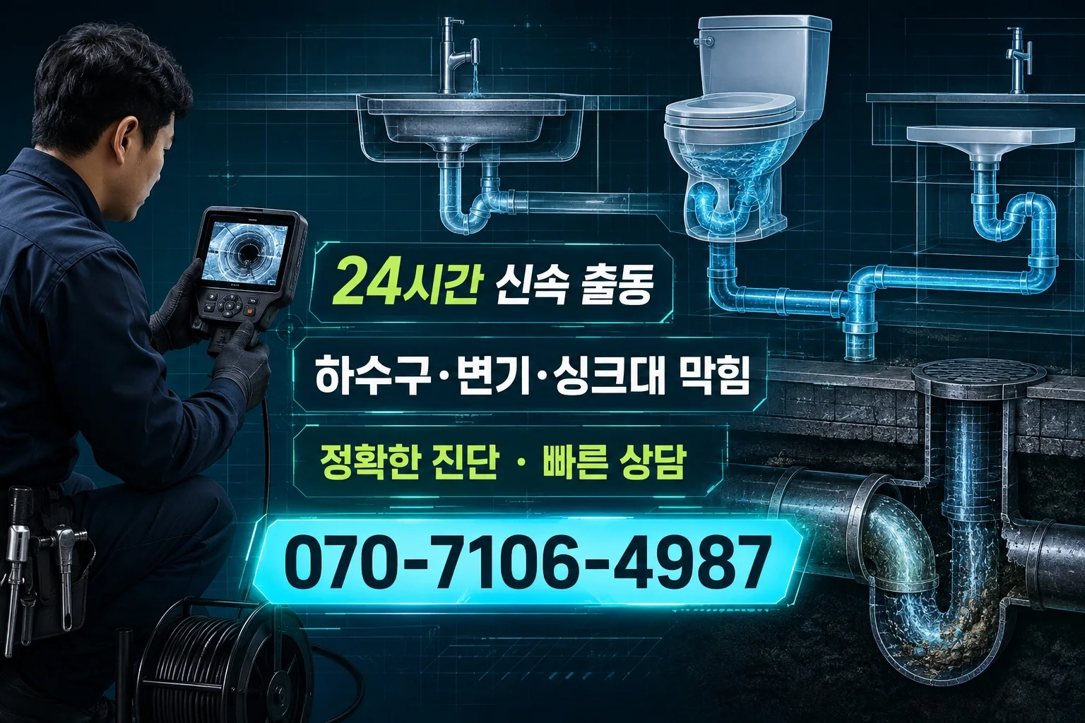 안심배관 청록 배관 진단 도면 서비스 안내
